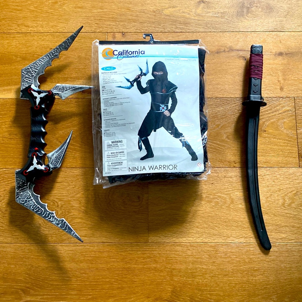 Ninja warrior costume boys small.